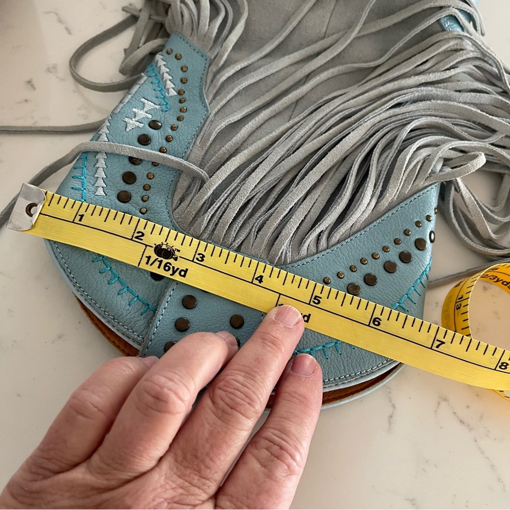 Dingo Women’s Gypsy Studded Embroidered Fringed Blue Western Boots Size 8 - Picture 11 of 11